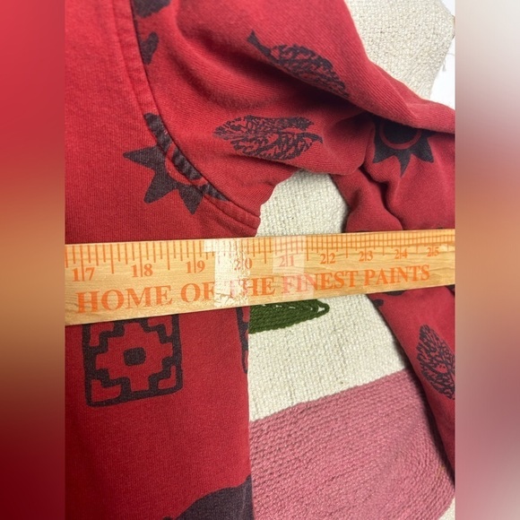 True grit Bear Printed fleece Jacket full zip Long sleeve red-Black minimalist S - Picture 9 of 11